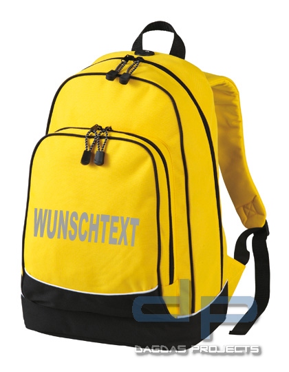 Behördenrucksack mit Wunschtext in reflex silber