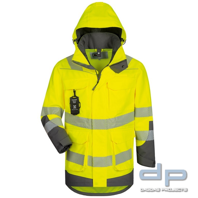 Behörden WARNSCHUTZ PARKA in Gelb/Grau mit Aufdruck nach Wunsch auf dem Rücken