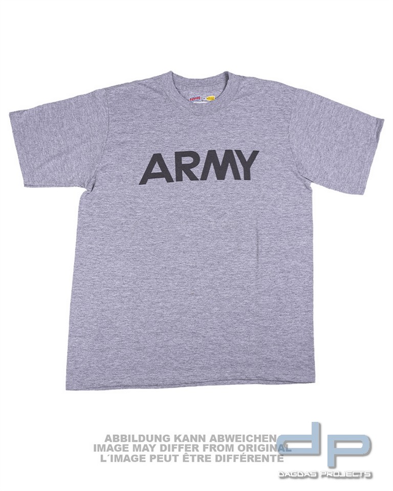 US GI T-SHIRT SOFFE® ′ARMY′ SORT.S-XL GRAU NEUW.