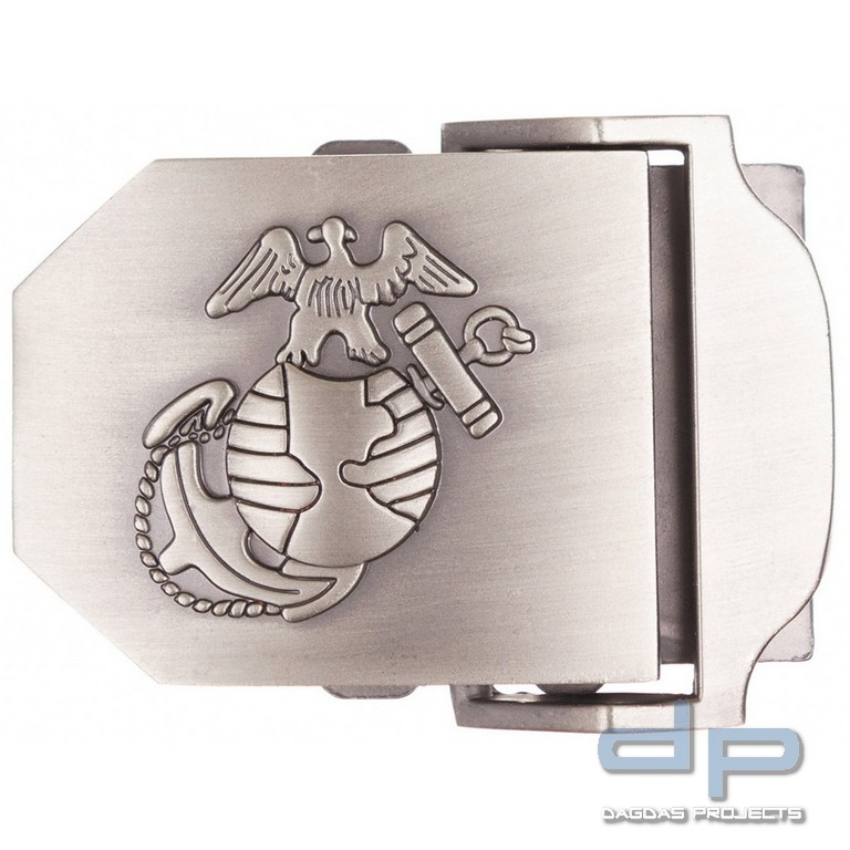 USMC Gürtelschloss, silber, Metall, ca. 4 cm
