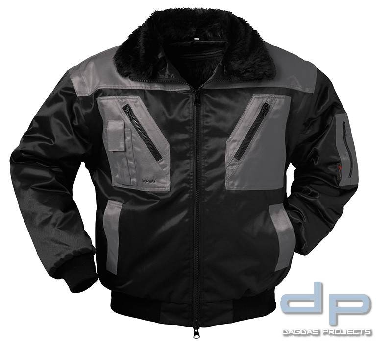 NORWAY-Pilotjacke Schwarz/Grau