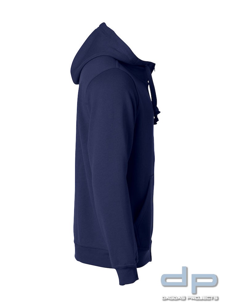 Basic Hoody Full zip Herren mit Wunschaufdruck Farbe Navy Größe M