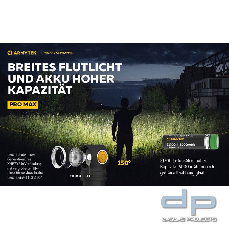 ARMYTEK Multifunktionslampe Wizard C2 Pro inkl. Akku
