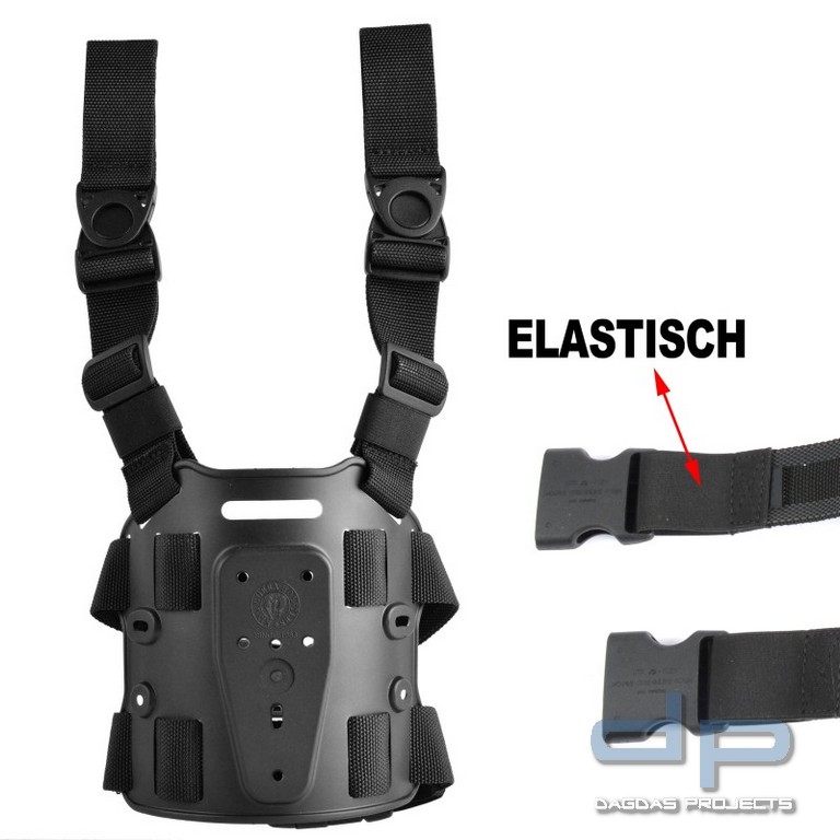 COP® 220TZ2VE Oberschenkel-Holsterplatte komplett 2 vert. Bänder, hor. elastisch
