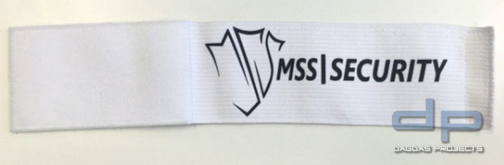 Behörden Klettarmbinde weiss mit Sonderlogo
