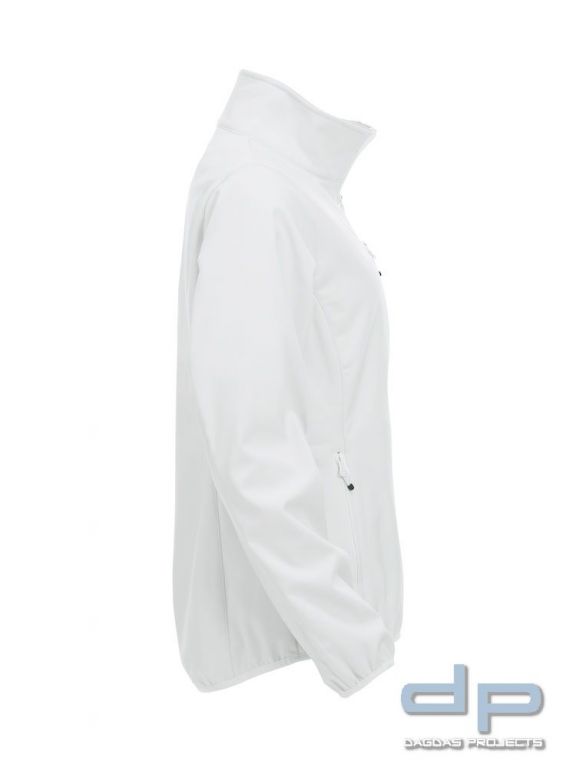 Basic Softshell Jacket Ladies mit reflektierend silbernem Wunschaufdruck in verschiedenen Farben