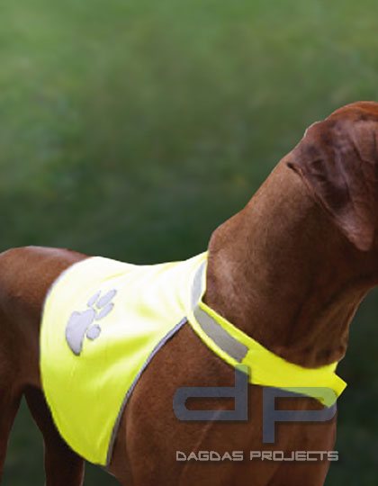 Hunde-Warnweste mit Wunschaufdruck in Reflex Silber