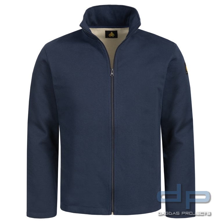 Schnittschutz-Jacke Hamburg Navy-Blue mit Wunschaufdruck in reflex silber