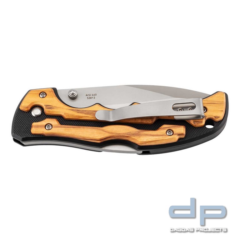 Modernes Einhandmesser G10 und Olivenholz