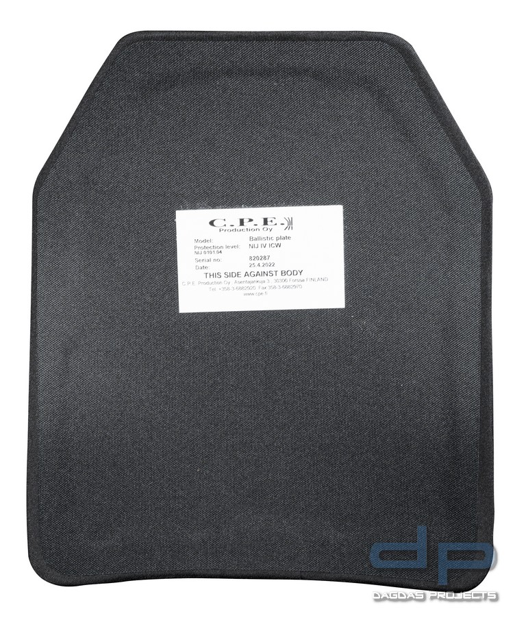 C.P.E. BALLISTISCHE SCHUTZPLATTE NIJ IV ICW MIT WEICHBALLISTIK IIIA