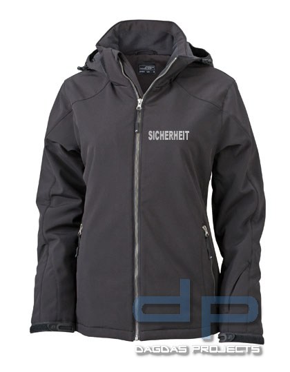 Damen Behörden Einsatz Softshelljacke in verschiedenen Farben mit silber reflektierendem Wunschtext