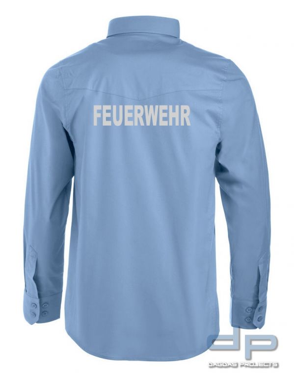 Behörden Diensthemd dp L/S mit Wunschtext in reflektierend silbernem Aufdruck