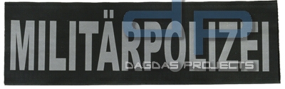 Reflektierender Schriftzug Klein Militärpolizei Maße 13x3,8 cm