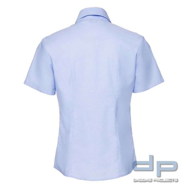 Hemd kurzarm für Damen in oxford blau mit Kragenaufdruck  MSS