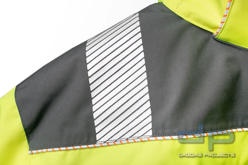 2in1 Behörden Warnschutzjacke mit Aufdruck nach Wunsch in reflex silber Größe XL
