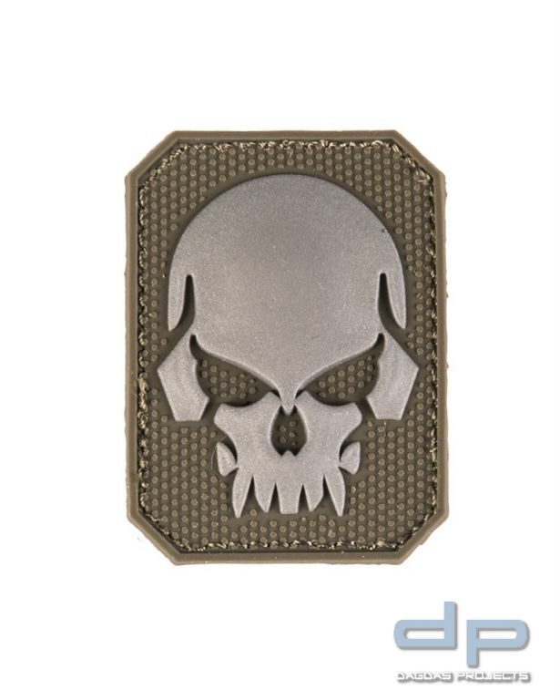 PATCH 3D SKULL PVC M.KLETT SM OLIV VPE 10