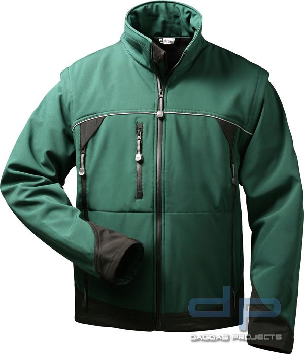 Behörden Softshell Jacke grün/schwarz mit Wunschtext