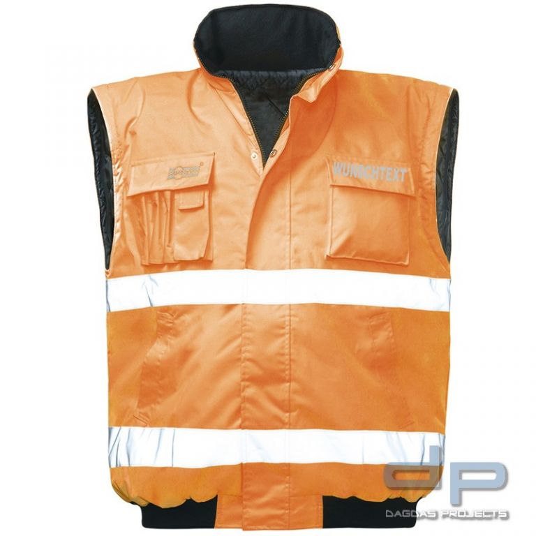 SAFESTYLE® Warnschutz-Pilotenjacke Wunschbeschriftung möglich in Orange