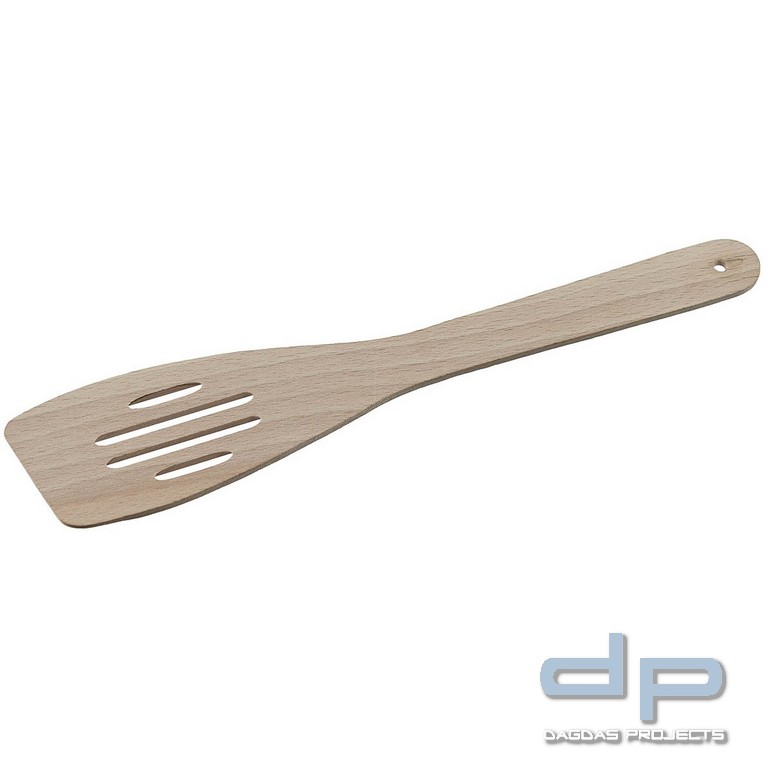 Pfannenwender, geschlitzt, Buchenholz, ca. 28 cm