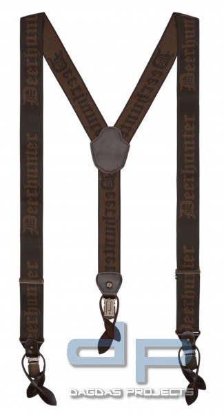 Deerhunter Kombi Hosenträger (Knöpfe und Clips), Farbe: braun