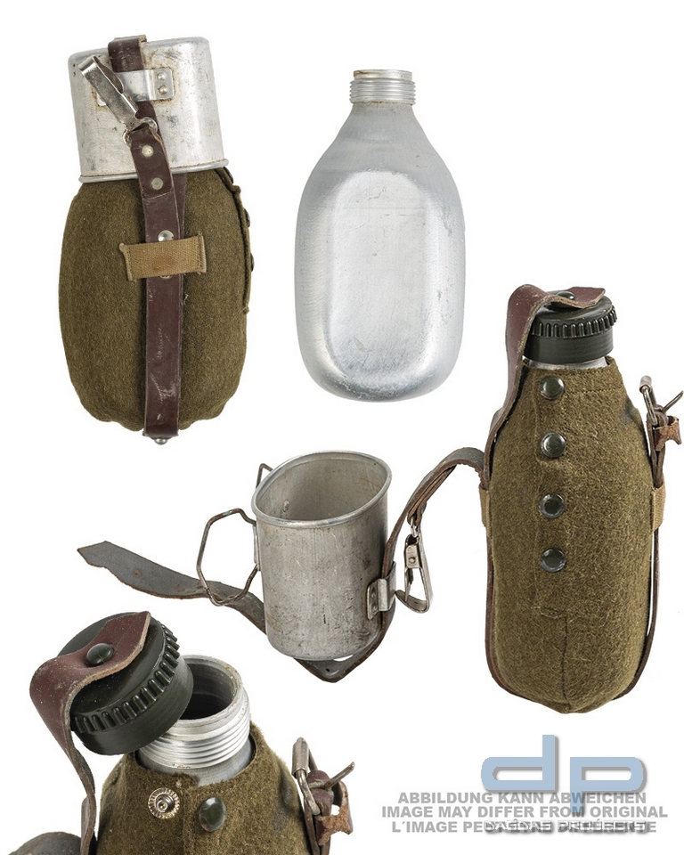 RUMÄN.FELDFLASCHE ALU M.BECHER U.HÜLLE GEBR. VPE 5