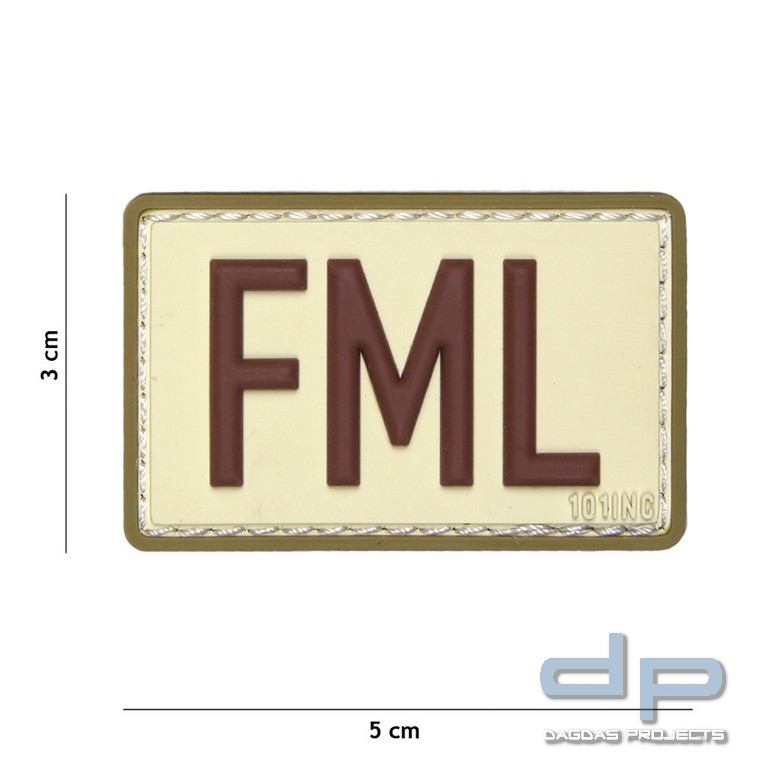 Emblem 3D PVC FML(Fuck my life) beige