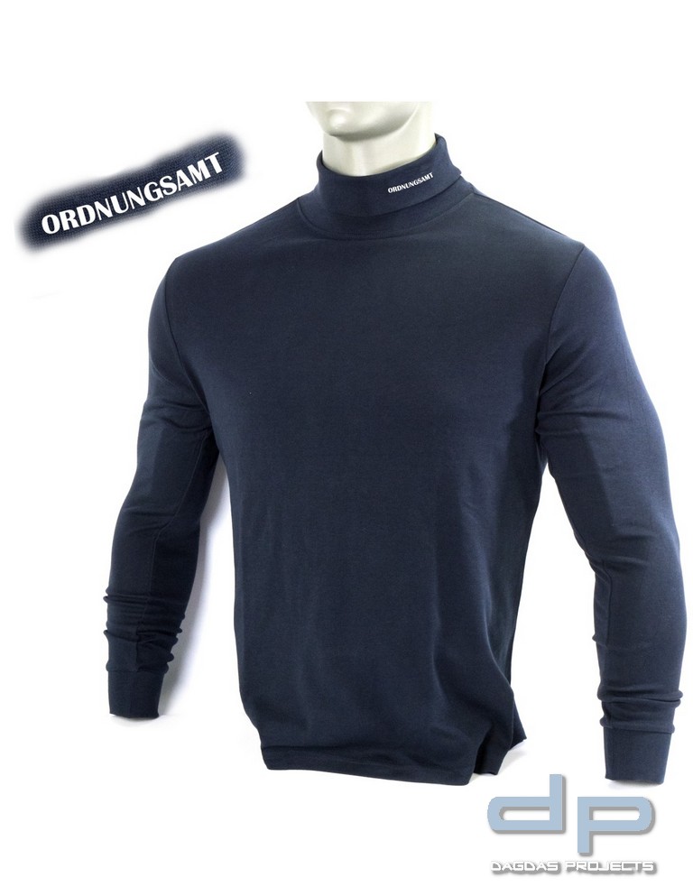 Rollkragenpullover, bestickt "ORDNUNGSAMT", Stick in weiß