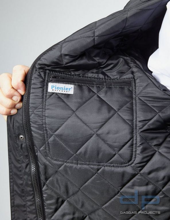 Behörden Parka Farbe: 9000 Schwarz mit Wunschtext in reflex silber