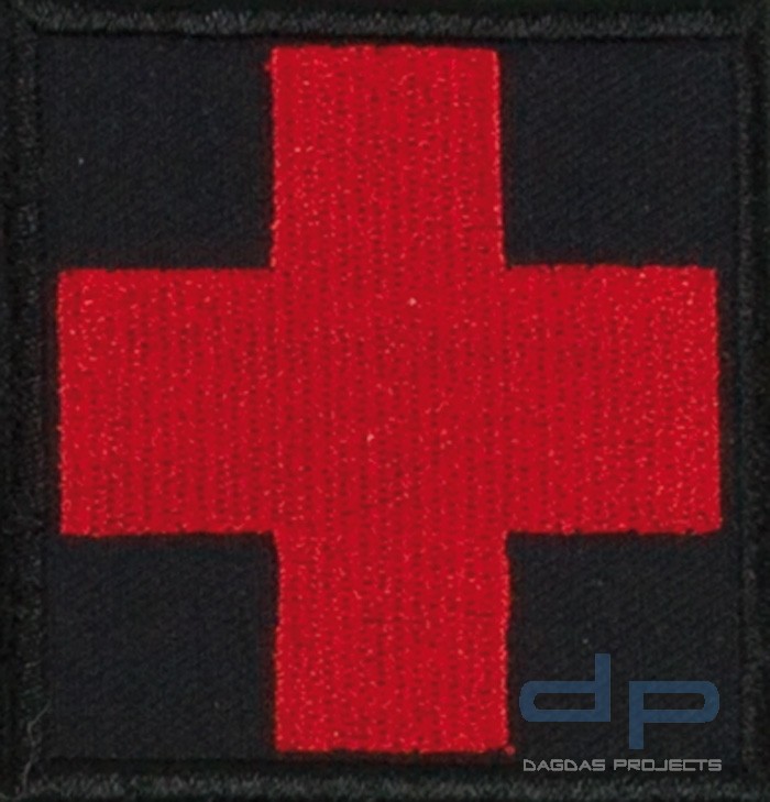 Medic Kreuz Schwarz/Rot mit Klett Groß
