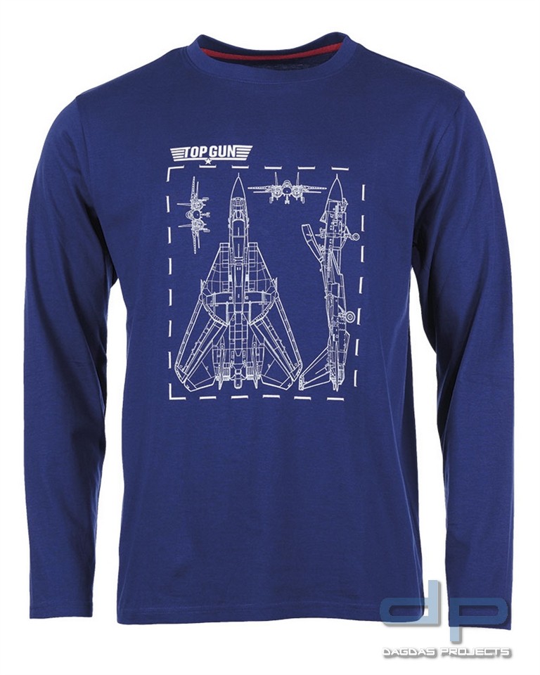 LANGARMSHIRT M.DRUCK ′TOP GUN′ NAVY VPE 2