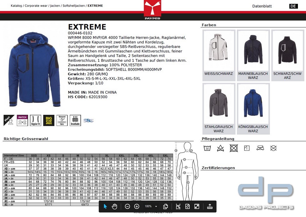 Payper Behörden Softshell Jacke "EXTREME"  in verschiedenen Farben mit Aufdruck nach Wunsch