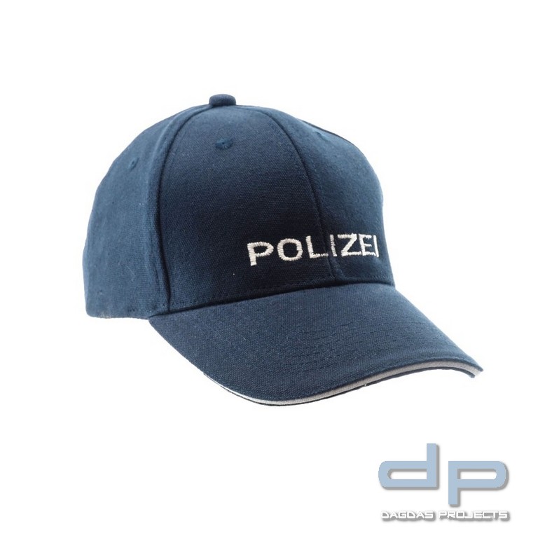 COP® Basecap mit Stick - POLIZEI vorne + hinten, Stickfarbe weiß, Einheitsgröße