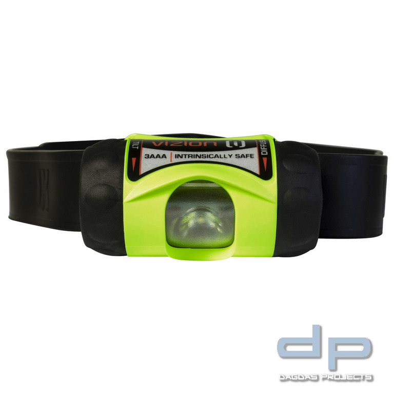 Stirnlampe UK 3AAA LED ATEX Vizion [i], neongelb, auf Blisterkarte m. Batterien