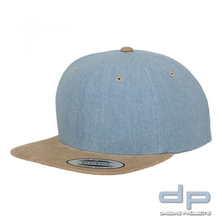 Chambray-Suede Snapback Cap verschiedene Farben