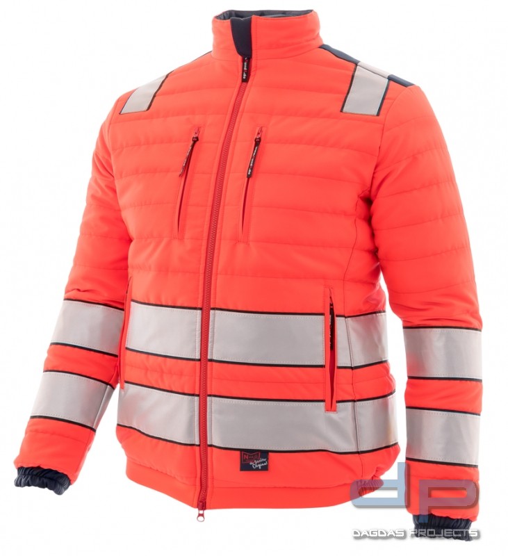 Warnschutz-Steppjacke "Night Hawk" leuchtrot-marine