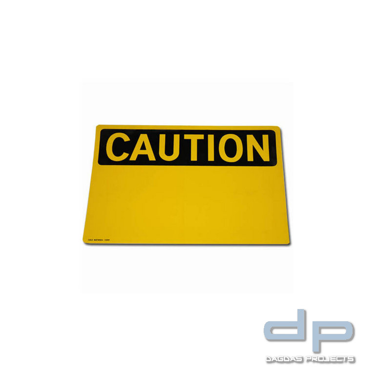 Plastik Platte klein Caution