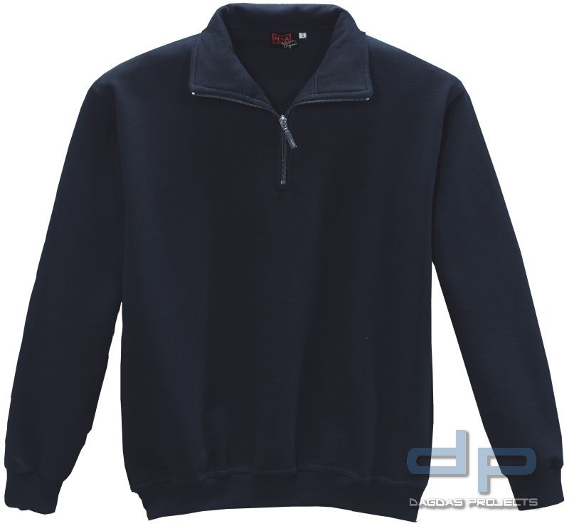 NundA Zip Sweat 50/50 Bw./Pes., BT mit Knopf, Leasinggeeignet in marine