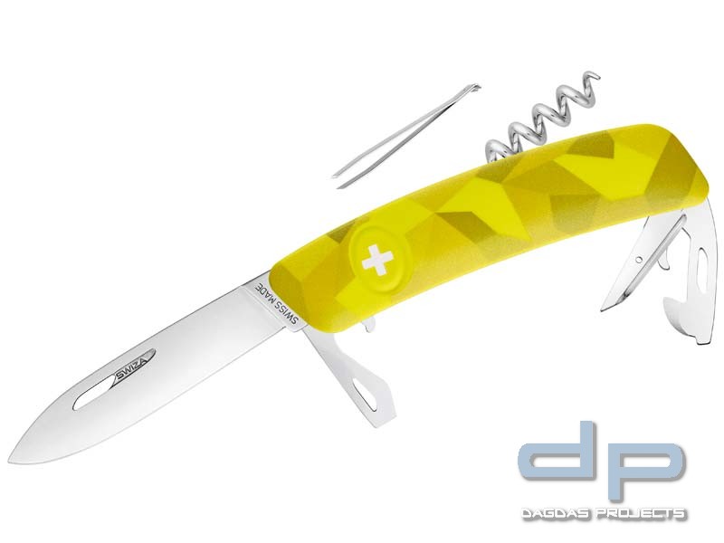 SWIZA Schweizer Messer C03 VELOR, Anti-Rutsch-Griffschalen, Camo Urban Moss, 11 Funktionen