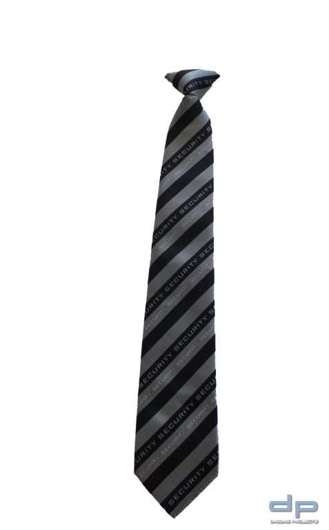 Security Krawatte im Streifen Design Farbe: Anthrazit/Silber mit Vorsteckclip