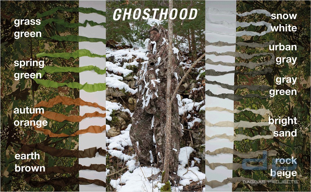 GHOSTHOOD TARNGIRLANDE STRIP-SOLID in verschiedenen Farben