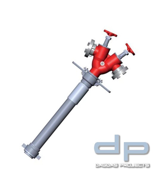 Standrohr 2 x Storz - B absperrbar DN 50 lange Ausführung