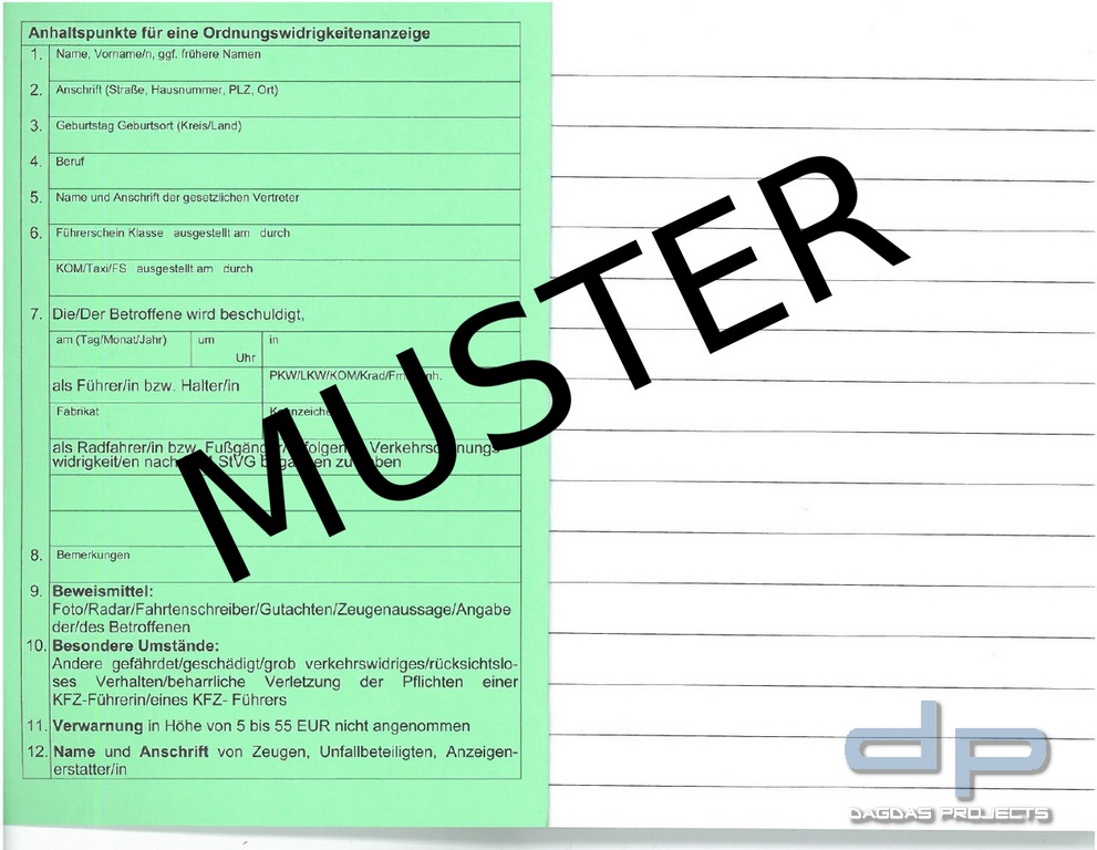 Notizbuch für Polizeibeamte Grün