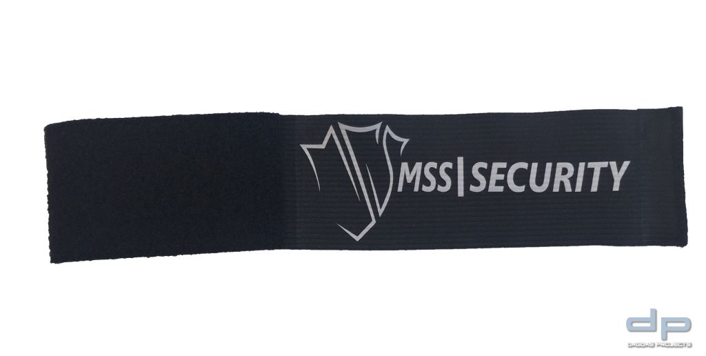 Behörden Klettarmbinde schwarz mit Wunschaufdruck 2 zeilig