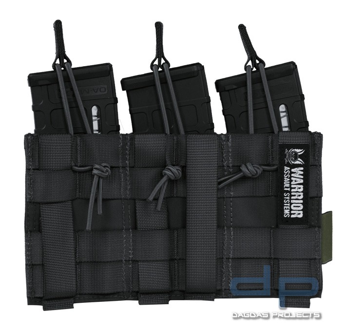 Warrior Elite Ops Triple Open M4 &amp; 9mm Mag Pouches Schwarz