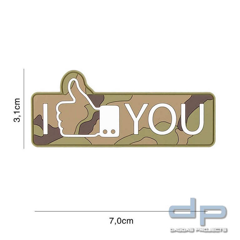 Emblem 3D PVC I like you woodland