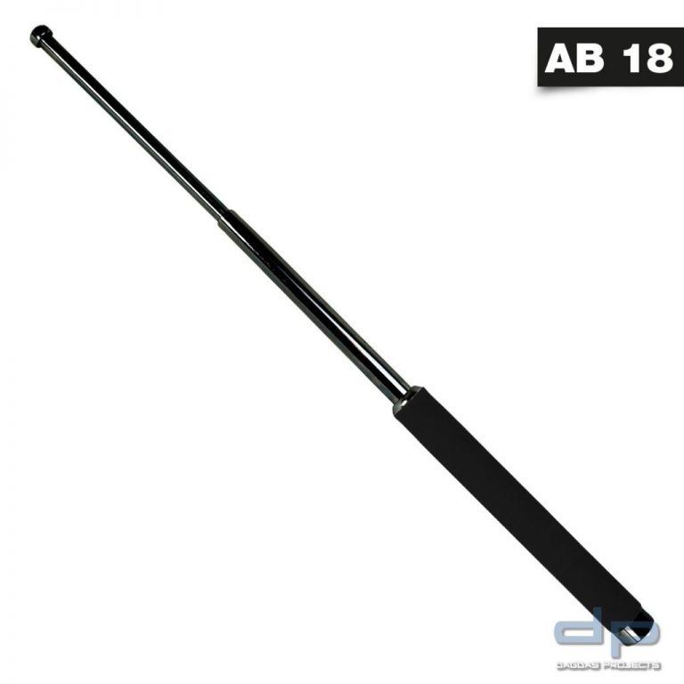 Teleskopschlagstock 26" + Holster (Moosgummigriff, Schwarz)