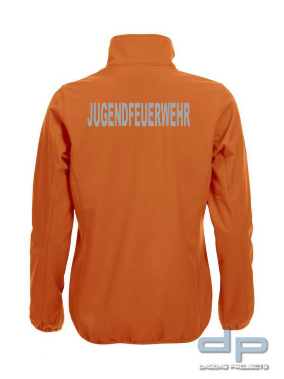 Basic Softshell Jacket Ladies mit reflektierend silbernem Wunschaufdruck in verschiedenen Farben