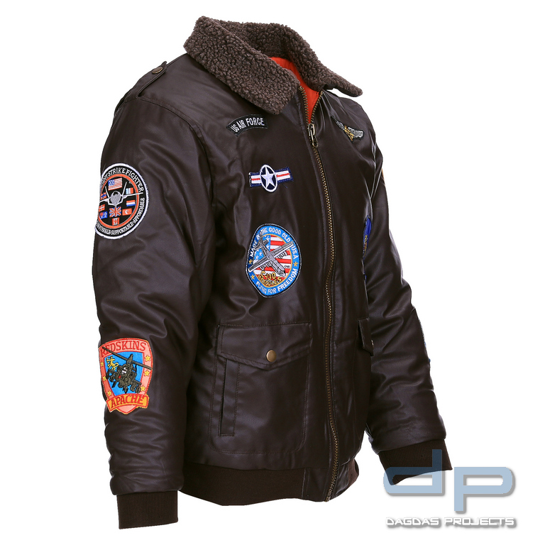 Kinder PU Leder Fliegerjacke
