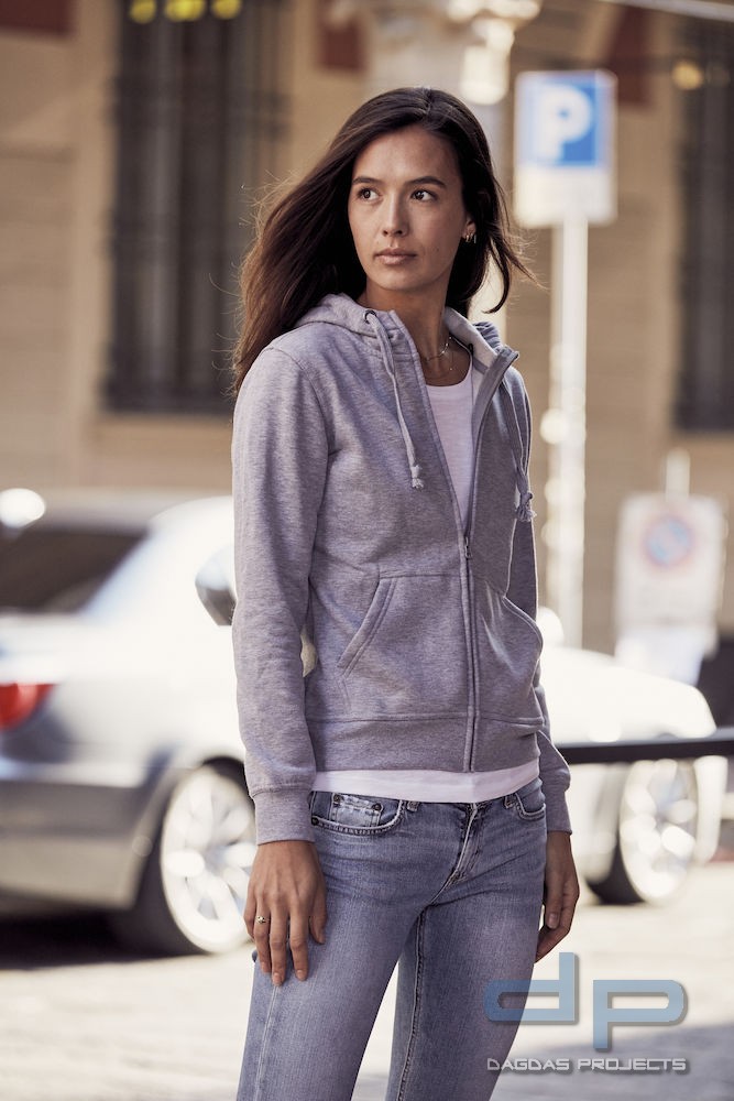 Basic Hoody Full zip Ladies in verschiedenen Farben mit Wunschaufdruck