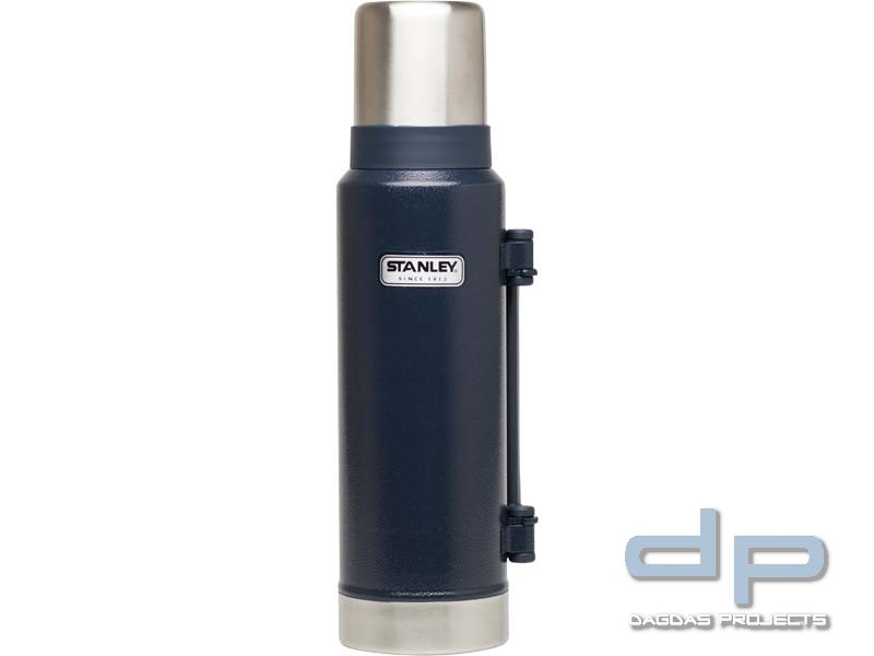 Stanley Classic Vakuum-Flasche, 1.3 Liter, 18/8 Edelstahl, Navy blau, Edelstahl-Trinkbecher